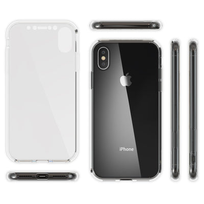 NALIA 360 Grad Handyhülle kompatibel mit Apple iPhone X XS, Full-Cover vorne hinten Hülle Doppel-Schutz, Dünn Ganzkörper Case Silikon Etui Handytasche Displayschutz Rückseite Transparent NALIA Protective Hülle