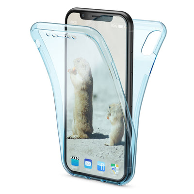 NALIA 360 Grad Handyhülle kompatibel mit iPhone XS Max, Full Cover Rundum Doppel-Schutz, Dünnes Ganzkörper Case Silikon Etui Handytasche, Displayschutz & Rückseite Hülle Gold NALIA Protective Hülle