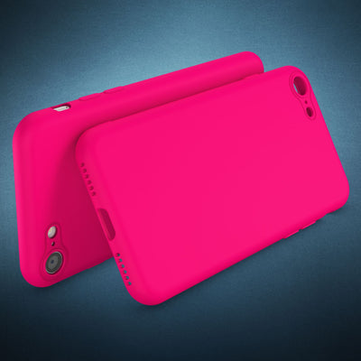 NALIA Neon Hülle kompatibel mit iPhone SE 2022 / SE 2020 / 8 / 7, Ultra-Slim Silikon Handyhülle Soft Case Phone Cover Stoßfest Dünn, Weiche Gummi Schutzhülle Handy-Tasche Bumper Etui Pink NALIA Neon Hülle