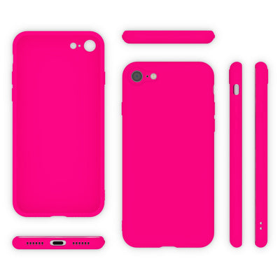 NALIA Neon Hülle kompatibel mit iPhone SE 2022 / SE 2020 / 8 / 7, Ultra-Slim Silikon Handyhülle Soft Case Phone Cover Stoßfest Dünn, Weiche Gummi Schutzhülle Handy-Tasche Bumper Etui Pink NALIA Neon Hülle