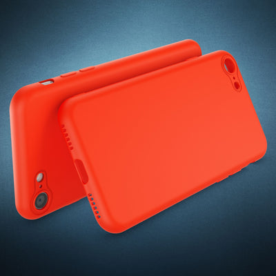 NALIA Neon Hülle kompatibel mit iPhone SE 2022 / SE 2020 / 8 / 7, Ultra-Slim Silikon Handyhülle Soft Case Phone Cover Stoßfest Dünn, Weiche Gummi Schutzhülle Handy-Tasche Bumper Etui Orange NALIA Neon Hülle