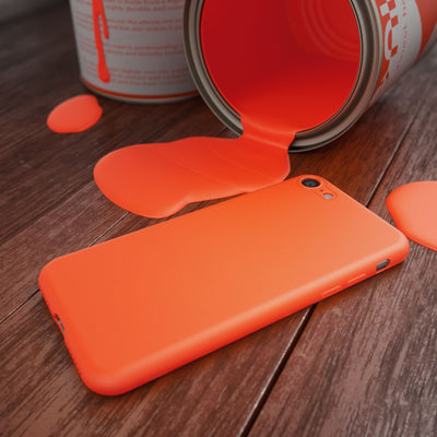 NALIA Neon Hülle kompatibel mit iPhone SE 2022 / SE 2020 / 8 / 7, Ultra-Slim Silikon Handyhülle Soft Case Phone Cover Stoßfest Dünn, Weiche Gummi Schutzhülle Handy-Tasche Bumper Etui Orange NALIA Neon Hülle