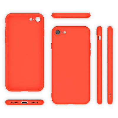 NALIA Neon Hülle kompatibel mit iPhone SE 2022 / SE 2020 / 8 / 7, Ultra-Slim Silikon Handyhülle Soft Case Phone Cover Stoßfest Dünn, Weiche Gummi Schutzhülle Handy-Tasche Bumper Etui Orange NALIA Neon Hülle