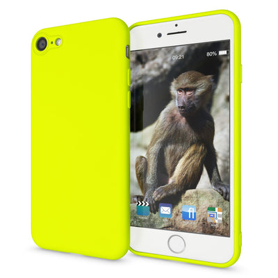 NALIA Neon Hülle kompatibel mit iPhone SE 2022 / SE 2020 / 8 / 7, Ultra-Slim Silikon Handyhülle Soft Case Phone Cover Stoßfest Dünn, Weiche Gummi Schutzhülle Handy-Tasche Bumper Etui Orange NALIA Neon Hülle