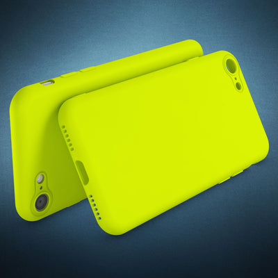 NALIA Neon Hülle kompatibel mit iPhone SE 2022 / SE 2020 / 8 / 7, Ultra-Slim Silikon Handyhülle Soft Case Phone Cover Stoßfest Dünn, Weiche Gummi Schutzhülle Handy-Tasche Bumper Etui Orange NALIA Neon Hülle