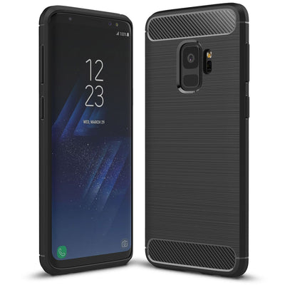NALIA Silikonhülle für Samsung Galaxy S9 – Rutschfest & Matt – VORTEX (Gebürstete Optik & Carbon Design) – Marke aus Berlin Default Title NALIA Protective Hülle