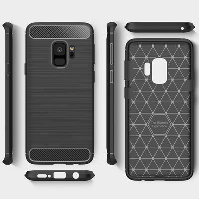 NALIA Silikonhülle für Samsung Galaxy S9 – Rutschfest & Matt – VORTEX (Gebürstete Optik & Carbon Design) – Marke aus Berlin Default Title NALIA Protective Hülle