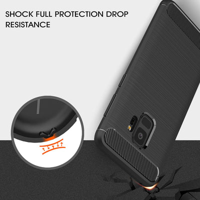 NALIA Silikonhülle für Samsung Galaxy S9 – Rutschfest & Matt – VORTEX (Gebürstete Optik & Carbon Design) – Marke aus Berlin Default Title NALIA Protective Hülle