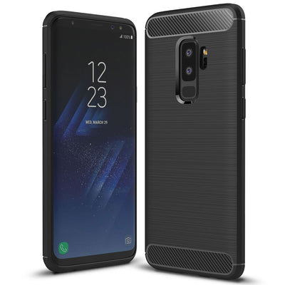 NALIA Silikonhülle für Samsung Galaxy S9 Plus – Rutschfest & Matt – VORTEX (Gebürstete Optik & Carbon Design) – Marke aus Berlin Default Title NALIA Protective Hülle