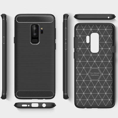 NALIA Silikonhülle für Samsung Galaxy S9 Plus – Rutschfest & Matt – VORTEX (Gebürstete Optik & Carbon Design) – Marke aus Berlin Default Title NALIA Protective Hülle