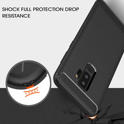 NALIA Silikonhülle für Samsung Galaxy S9 Plus – Rutschfest & Matt – VORTEX (Gebürstete Optik & Carbon Design) – Marke aus Berlin Default Title NALIA Protective Hülle