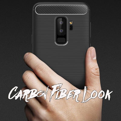 NALIA Silikonhülle für Samsung Galaxy S9 Plus – Rutschfest & Matt – VORTEX (Gebürstete Optik & Carbon Design) – Marke aus Berlin Default Title NALIA Protective Hülle