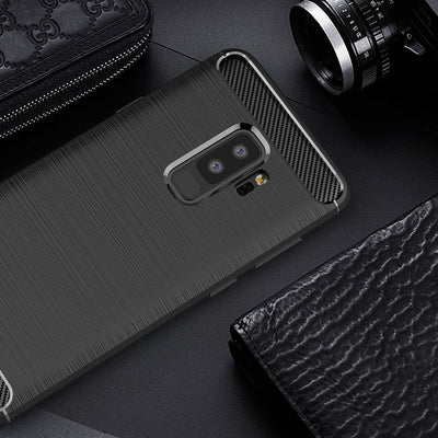 NALIA Silikonhülle für Samsung Galaxy S9 Plus – Rutschfest & Matt – VORTEX (Gebürstete Optik & Carbon Design) – Marke aus Berlin Default Title NALIA Protective Hülle