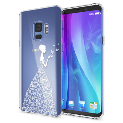 NALIA Handyhülle kompatibel mit Samsung Galaxy S9, Slim Silikon Motiv Case Crystal Schutzhülle Dünn Durchsichtig, Etui Handy-Tasche Back-Cover Transparent Bumper Butterfly Princess NALIA SlimFit Hülle