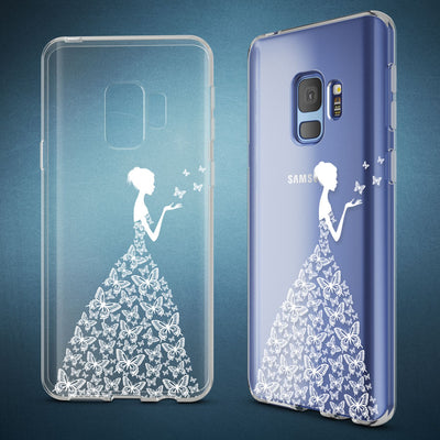 NALIA Handyhülle kompatibel mit Samsung Galaxy S9, Slim Silikon Motiv Case Crystal Schutzhülle Dünn Durchsichtig, Etui Handy-Tasche Back-Cover Transparent Bumper Butterfly Princess NALIA SlimFit Hülle