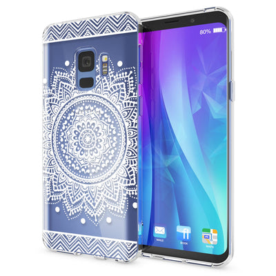 NALIA Handyhülle kompatibel mit Samsung Galaxy S9, Slim Silikon Motiv Case Crystal Schutzhülle Dünn Durchsichtig, Etui Handy-Tasche Back-Cover Transparent Bumper Circle Flowers NALIA SlimFit Hülle