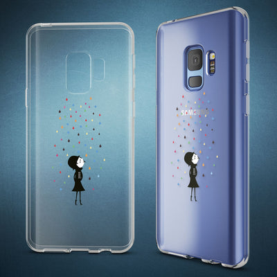 NALIA Handyhülle kompatibel mit Samsung Galaxy S9, Slim Silikon Motiv Case Crystal Schutzhülle Dünn Durchsichtig, Etui Handy-Tasche Back-Cover Transparent Bumper Circle Flowers NALIA SlimFit Hülle