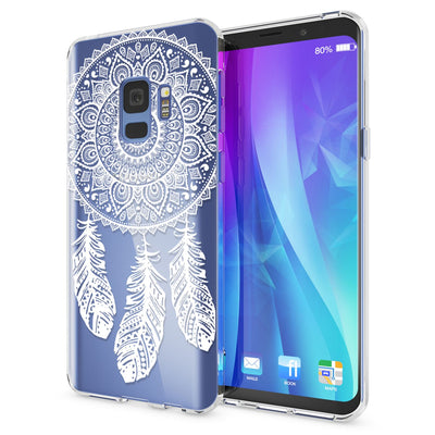 NALIA Handyhülle kompatibel mit Samsung Galaxy S9, Slim Silikon Motiv Case Crystal Schutzhülle Dünn Durchsichtig, Etui Handy-Tasche Back-Cover Transparent Bumper Circle Flowers NALIA SlimFit Hülle