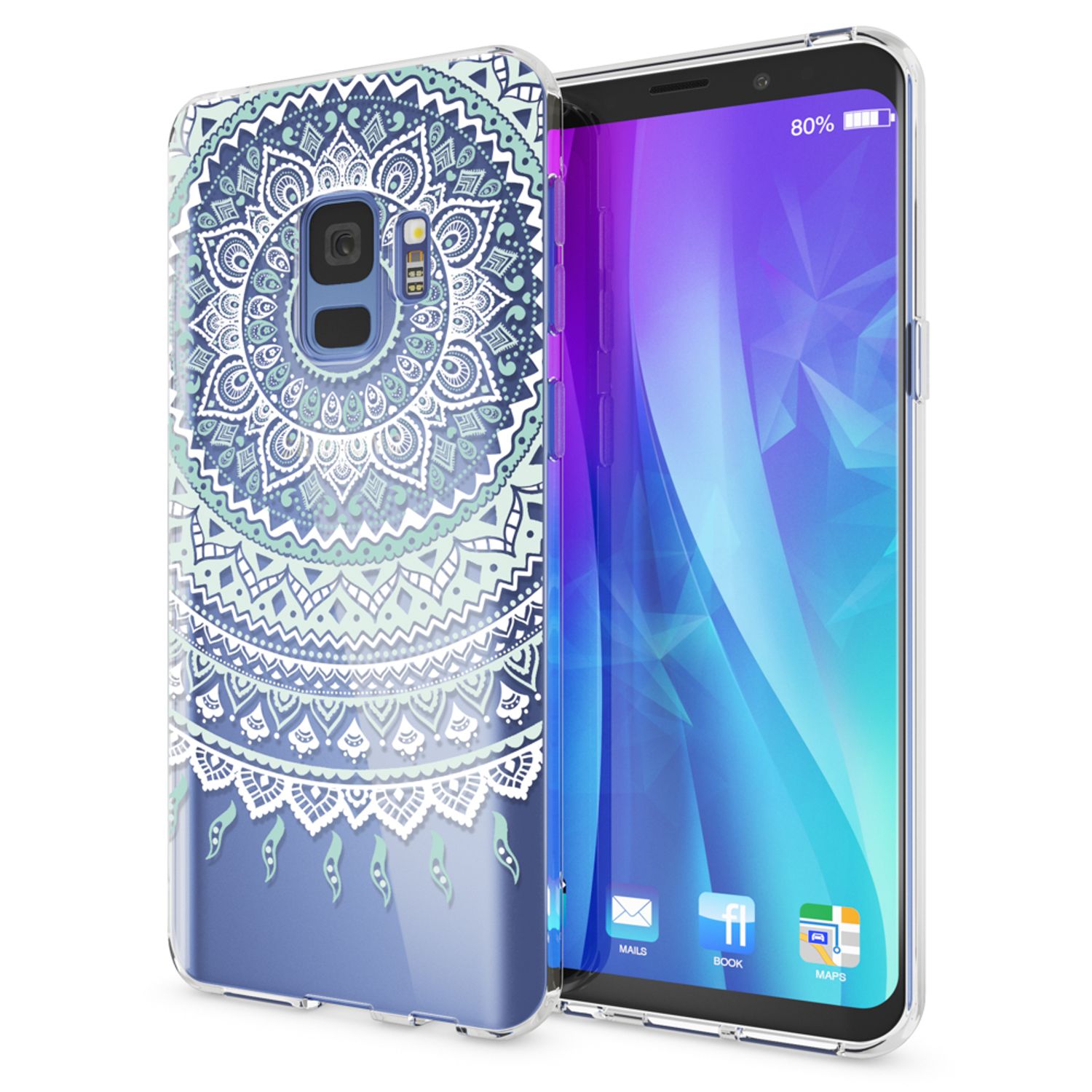 Samsung Galaxy S9 Hülle Handyhülle von NALIA, Slim Silikon Motiv Case Schutzhülle Circle Flowers NALIA