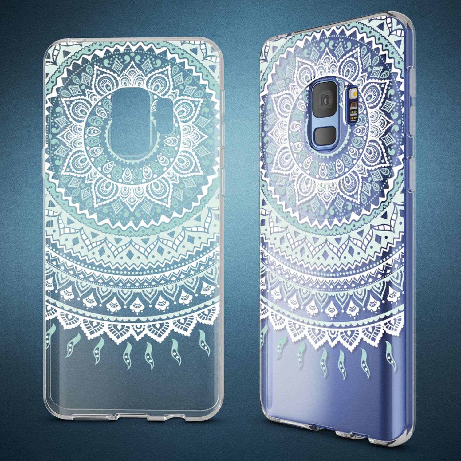 Samsung Galaxy S9 Hülle Handyhülle von NALIA, Slim Silikon Motiv Case Schutzhülle Circle Flowers NALIA