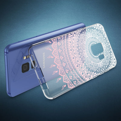 NALIA Handyhülle kompatibel mit Samsung Galaxy S9, Slim Silikon Motiv Case Crystal Schutzhülle Dünn Durchsichtig, Etui Handy-Tasche Back-Cover Transparent Bumper Circle Flowers NALIA SlimFit Hülle