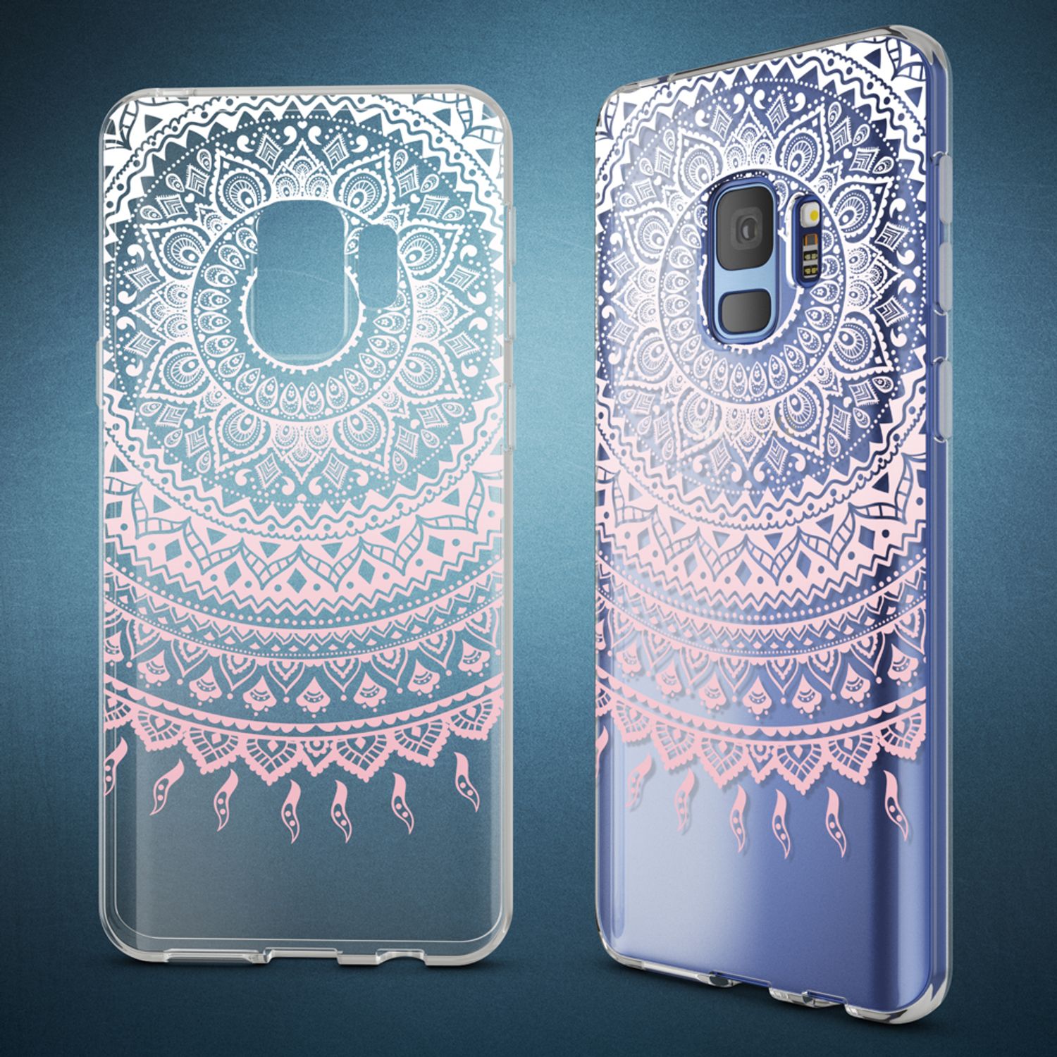 Samsung Galaxy S9 Hülle Handyhülle von NALIA, Slim Silikon Motiv Case Schutzhülle Circle Flowers NALIA