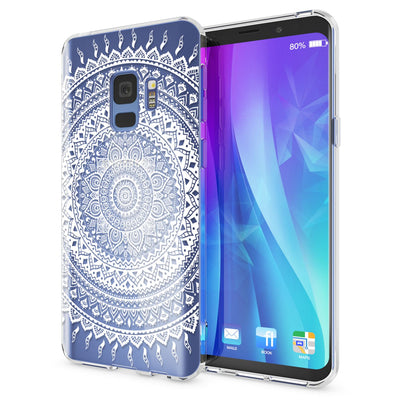 NALIA Handyhülle kompatibel mit Samsung Galaxy S9, Slim Silikon Motiv Case Crystal Schutzhülle Dünn Durchsichtig, Etui Handy-Tasche Back-Cover Transparent Bumper Circle Flowers NALIA SlimFit Hülle