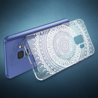 NALIA Handyhülle kompatibel mit Samsung Galaxy S9, Slim Silikon Motiv Case Crystal Schutzhülle Dünn Durchsichtig, Etui Handy-Tasche Back-Cover Transparent Bumper Circle Flowers NALIA SlimFit Hülle