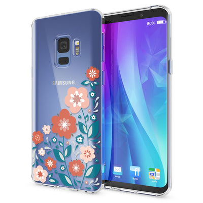 NALIA Handyhülle kompatibel mit Samsung Galaxy S9, Slim Silikon Motiv Case Crystal Schutzhülle Dünn Durchsichtig, Etui Handy-Tasche Back-Cover Transparent Bumper Circle Flowers NALIA SlimFit Hülle