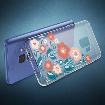 NALIA Handyhülle kompatibel mit Samsung Galaxy S9, Slim Silikon Motiv Case Crystal Schutzhülle Dünn Durchsichtig, Etui Handy-Tasche Back-Cover Transparent Bumper Circle Flowers NALIA SlimFit Hülle