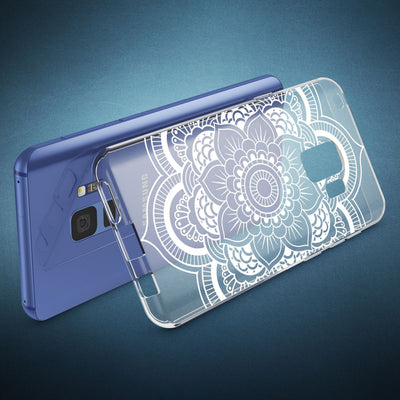 NALIA Handyhülle kompatibel mit Samsung Galaxy S9, Slim Silikon Motiv Case Crystal Schutzhülle Dünn Durchsichtig, Etui Handy-Tasche Back-Cover Transparent Bumper Circle Flowers NALIA SlimFit Hülle