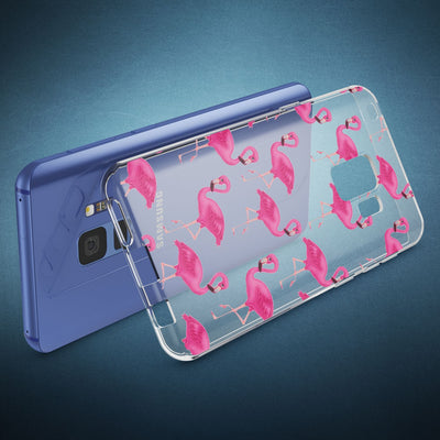NALIA Handyhülle kompatibel mit Samsung Galaxy S9, Slim Silikon Motiv Case Crystal Schutzhülle Dünn Durchsichtig, Etui Handy-Tasche Back-Cover Transparent Bumper Flamingo Pink NALIA SlimFit Hülle