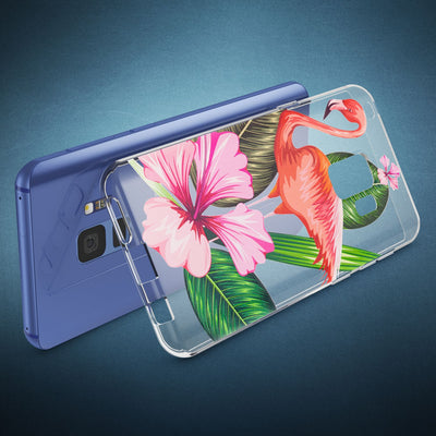 NALIA Handyhülle kompatibel mit Samsung Galaxy S9, Slim Silikon Motiv Case Crystal Schutzhülle Dünn Durchsichtig, Etui Handy-Tasche Back-Cover Transparent Bumper Flamingo Pink NALIA SlimFit Hülle