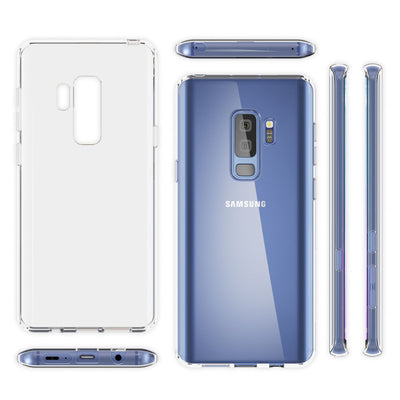 NALIA Handyhülle kompatibel mit Samsung Galaxy S9 Plus, Slim Silikon Motiv Case Crystal Schutzhülle Dünn Durchsichtig, Etui Handy-Tasche Back-Cover Transparent Bumper Flamingo Pink NALIA SlimFit Hülle