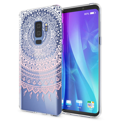 NALIA Handyhülle kompatibel mit Samsung Galaxy S9 Plus, Slim Silikon Motiv Case Crystal Schutzhülle Dünn Durchsichtig, Etui Handy-Tasche Back-Cover Transparent Bumper Mandala Pink NALIA SlimFit Hülle