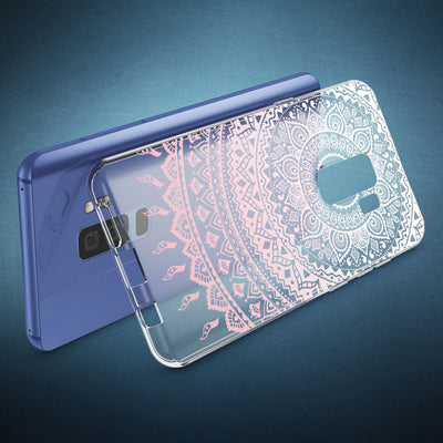 NALIA Handyhülle kompatibel mit Samsung Galaxy S9 Plus, Slim Silikon Motiv Case Crystal Schutzhülle Dünn Durchsichtig, Etui Handy-Tasche Back-Cover Transparent Bumper Mandala Pink NALIA SlimFit Hülle