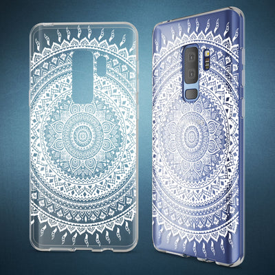 NALIA Handyhülle kompatibel mit Samsung Galaxy S9 Plus, Slim Silikon Motiv Case Crystal Schutzhülle Dünn Durchsichtig, Etui Handy-Tasche Back-Cover Transparent Bumper Mandala Pink NALIA SlimFit Hülle