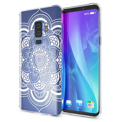 NALIA Handyhülle kompatibel mit Samsung Galaxy S9 Plus, Slim Silikon Motiv Case Crystal Schutzhülle Dünn Durchsichtig, Etui Handy-Tasche Back-Cover Transparent Bumper Mandala Pink NALIA SlimFit Hülle