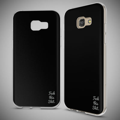 NALIA Handyhülle kompatibel mit Samsung Galaxy A5 2017, Lustig Silikon Phone Etui Dünnes Case Ultra-Slim Schutzhülle Spruch Handy-Tasche Back-Cover Bumper Fuck this shit (Black) NALIA Protective Hülle
