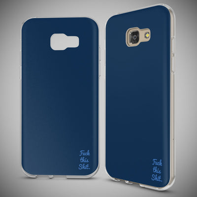 NALIA Handyhülle kompatibel mit Samsung Galaxy A5 2017, Lustig Silikon Phone Etui Dünnes Case Ultra-Slim Schutzhülle Spruch Handy-Tasche Back-Cover Bumper Fuck this Shit (Dark Blue) NALIA Protective Hülle