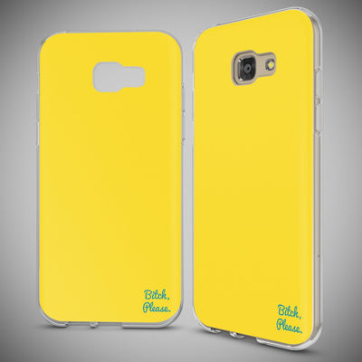 NALIA Handyhülle kompatibel mit Samsung Galaxy A5 2017, Lustig Silikon Phone Etui Dünnes Case Ultra-Slim Schutzhülle Spruch Handy-Tasche Back-Cover Bumper Bitch please (Yellow) NALIA Protective Hülle