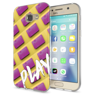 NALIA Handyhülle kompatibel mit Samsung Galaxy A5 2017, Lustig Silikon Phone Etui Dünnes Case Ultra-Slim Schutzhülle Spruch Handy-Tasche Back-Cover Bumper Play (Yellow) NALIA Protective Hülle