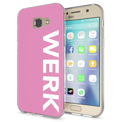 NALIA Handyhülle kompatibel mit Samsung Galaxy A5 2017, Lustig Silikon Phone Etui Dünnes Case Ultra-Slim Schutzhülle Spruch Handy-Tasche Back-Cover Bumper Werk (Pink) NALIA Protective Hülle