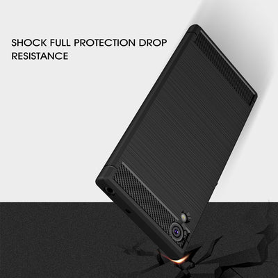 NALIA Silikonhülle für Sony Xperia XA1 Ultra – Rutschfest & Matt – VORTEX (Gebürstete Optik & Carbon Design) – Marke aus Berlin Default Title NALIA Protective Hülle