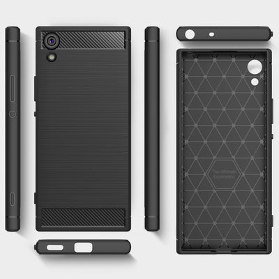 NALIA Silikonhülle für Sony Xperia XA1 Ultra – Rutschfest & Matt – VORTEX (Gebürstete Optik & Carbon Design) – Marke aus Berlin Default Title NALIA Protective Hülle