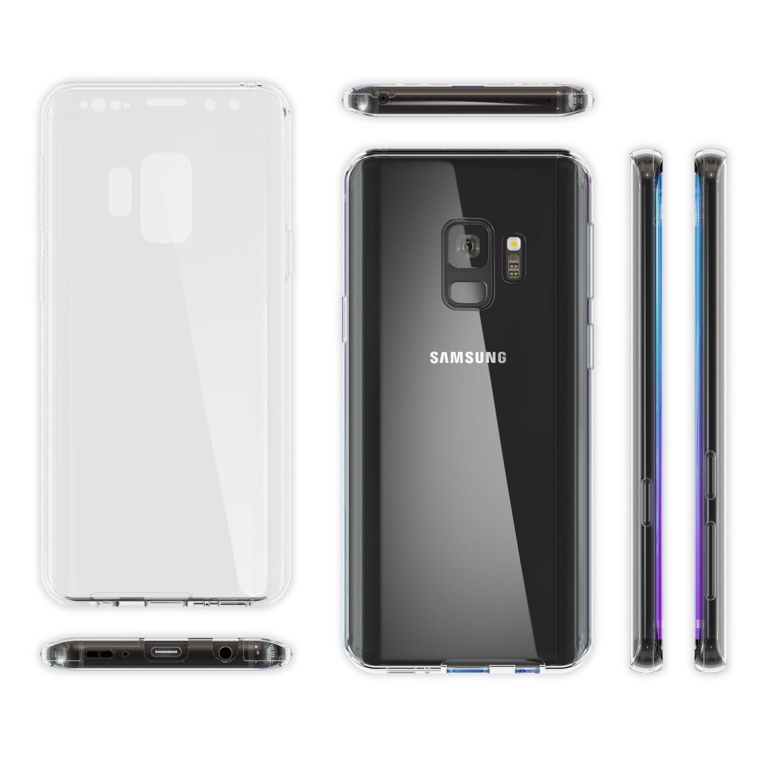 Samsung Galaxy S9 360 Grad Handy Hülle von NALIA Full Cover vorne & hinten Rundum Transparent NALIA