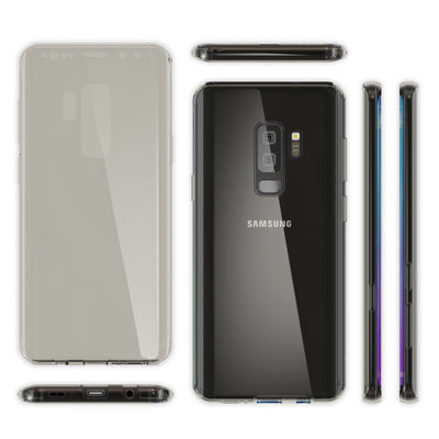 NALIA 360 Grad Handyhülle kompatibel mit Samsung Galaxy S9 Plus, Full Cover vorne hinten Doppel-Schutz Dünnes Ganzkörper Case Silikon Etui, Transparenter Displayschutz & Rückseite Schwarz NALIA Protective Hülle