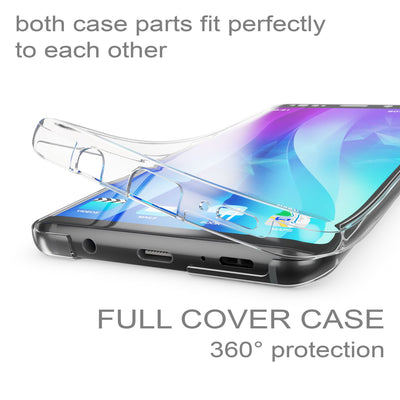 NALIA 360 Grad Handyhülle kompatibel mit Samsung Galaxy S9 Plus, Full Cover vorne hinten Doppel-Schutz Dünnes Ganzkörper Case Silikon Etui, Transparenter Displayschutz & Rückseite Schwarz NALIA Protective Hülle