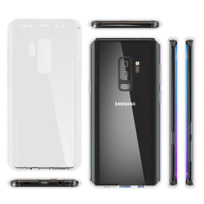 NALIA 360 Grad Handyhülle kompatibel mit Samsung Galaxy S9 Plus, Full Cover vorne hinten Doppel-Schutz Dünnes Ganzkörper Case Silikon Etui, Transparenter Displayschutz & Rückseite Schwarz NALIA Protective Hülle
