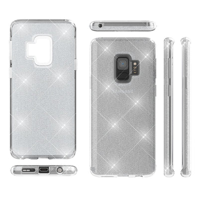 NALIA Glitzerhülle für Samsung Galaxy S9 – Funkelnder Glitzer-Look & Grip – SHINEPOP (Silikon Case) – Marke aus Berlin Schwarz NALIA Protective Hülle